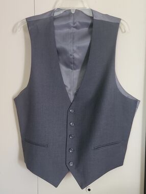 J18 Caravelli Italy classic Men’s Gray Suit Vest - Tailored Formal Waistcoat